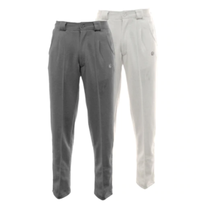 Green Play Mens Sports Bowls Trousers: Grey & White 