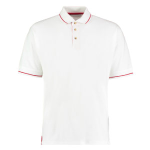 One-up St Mellion Mens Bowls Shirt: White/Red