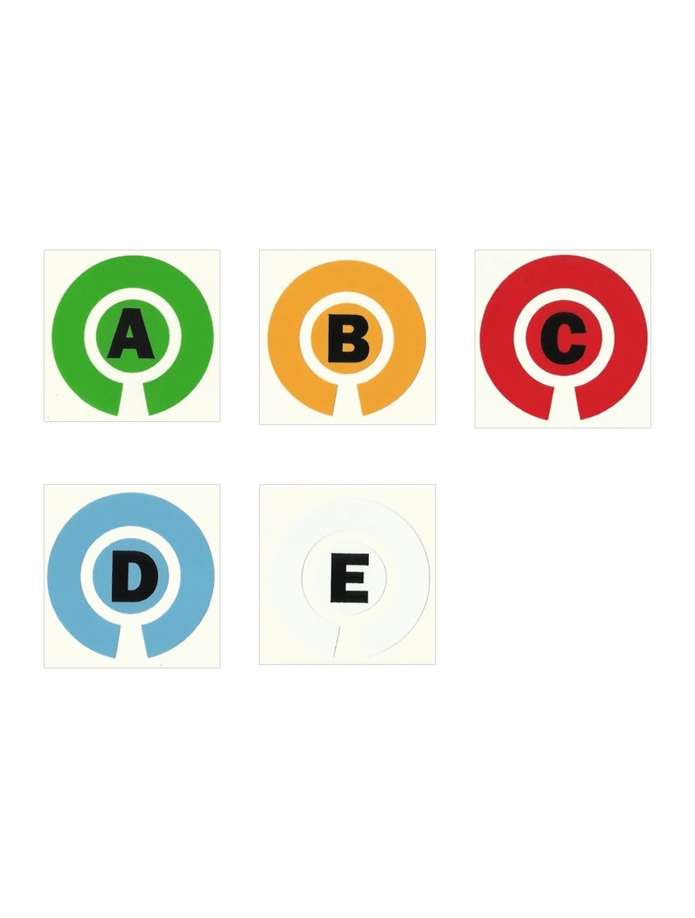 E Acclaim Lawn Bowls Identification Stickers Markers Standard 5.5 cm Diameter 4 Full Sets Of 4 Self Adhesive Two Colour Quartered Mixed Colours